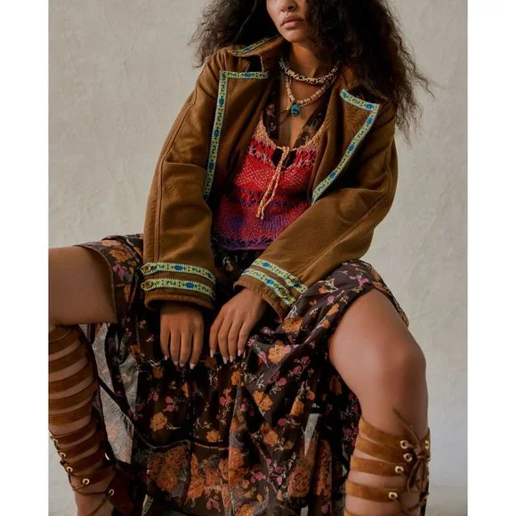 🎉LAST CHANCE🎉 FREE PEOPLE Lysette Maxi Dress / Chocolate Combo - Picture 8 of 10